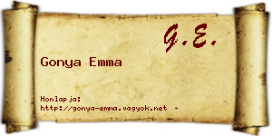 Gonya Emma névjegykártya